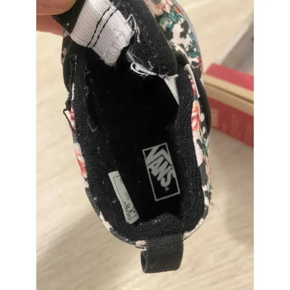 Vans‎ Infant Slip-On V Crib Leopard Floral Hook & Loop Size US 4 Infant Shoes
